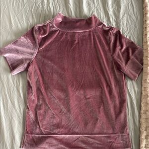 Velvet Pink Turtleneck Top